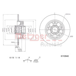 Stabdžių diskas METZGER 6110948