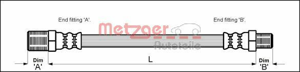 Stabdžių žarnelė METZGER 4115148