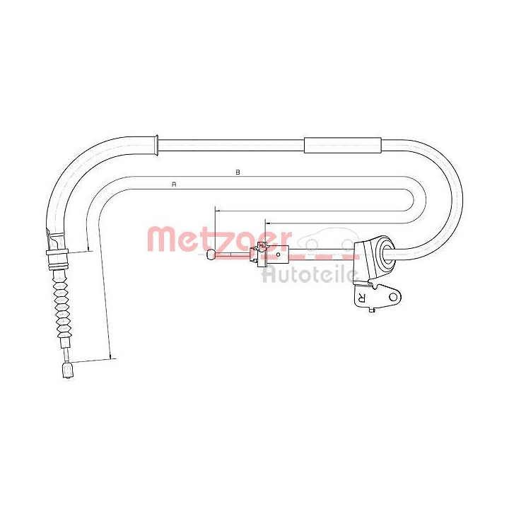 Trosas, stovėjimo stabdys METZGER 10.4304