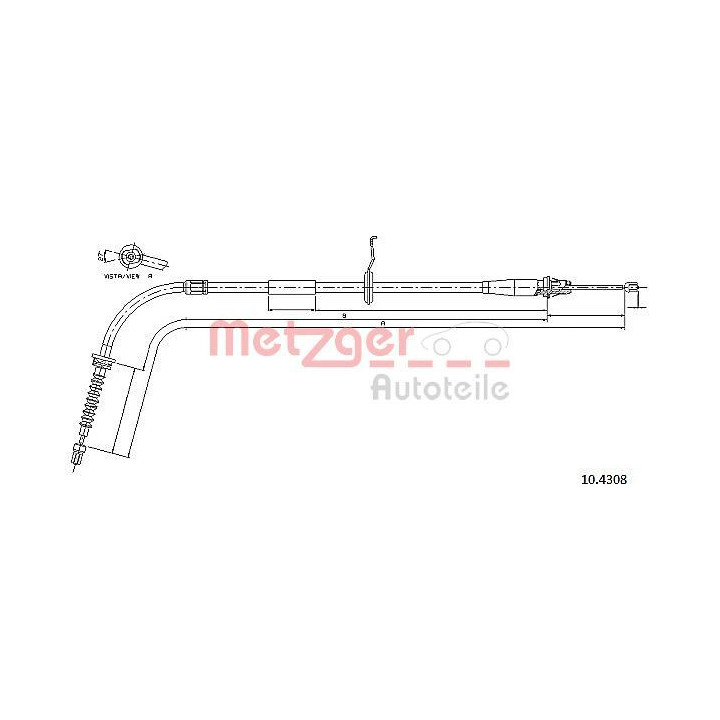 Trosas, stovėjimo stabdys METZGER 10.4308