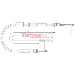 Trosas, stovėjimo stabdys METZGER 1281P4