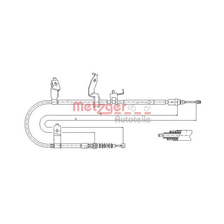Trosas, stovėjimo stabdys METZGER 17.0585