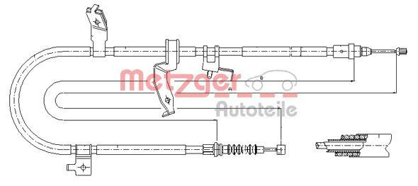 Trosas, stovėjimo stabdys METZGER 17.0586