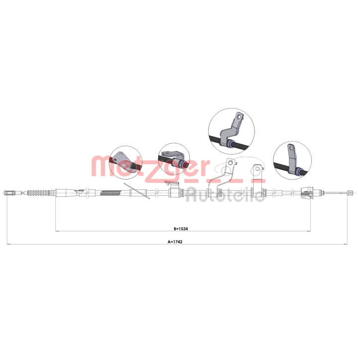 Trosas, stovėjimo stabdys METZGER 17.6075