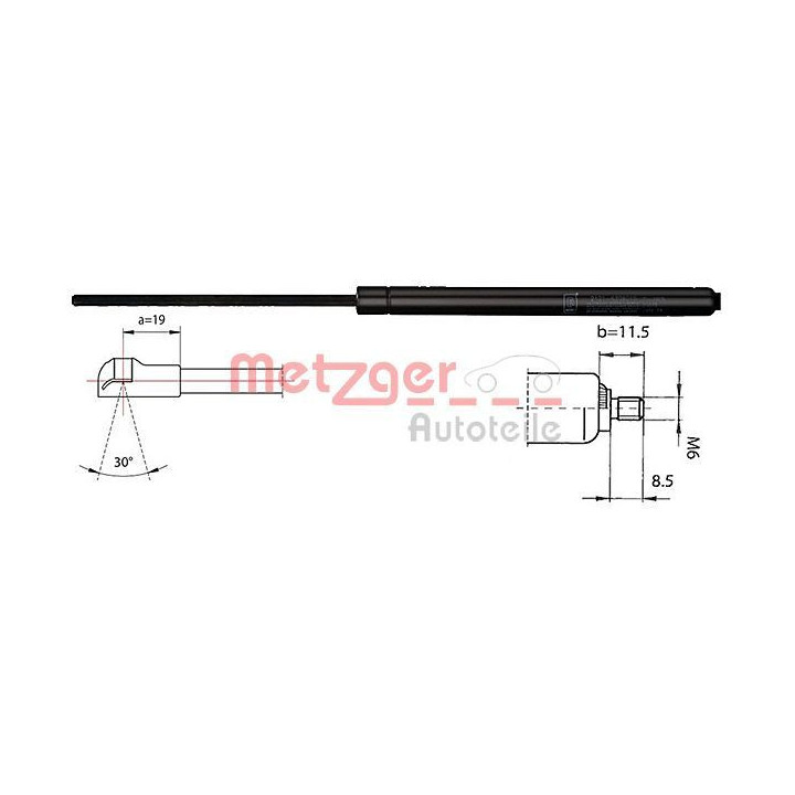 Dujinė spyruoklė, bagažinė METZGER 2110337