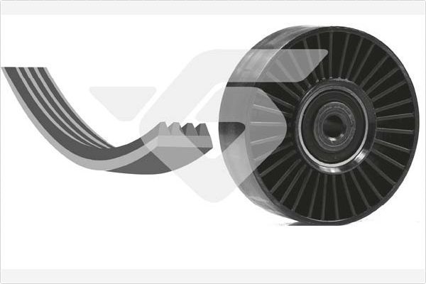 V formos rumbuotas diržas, komplektas HUTCHINSON KHV 104