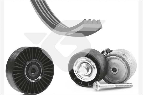 V formos rumbuotas diržas, komplektas HUTCHINSON KHV 105