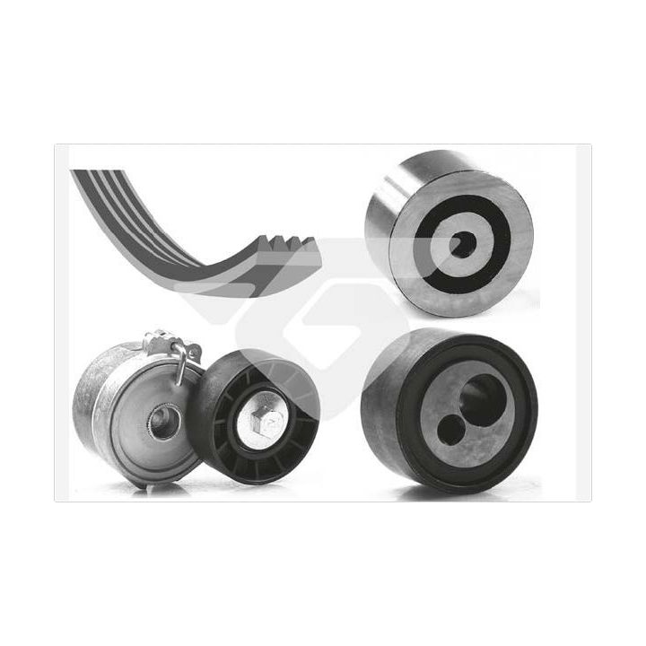 V formos rumbuotas diržas, komplektas HUTCHINSON KHV 125