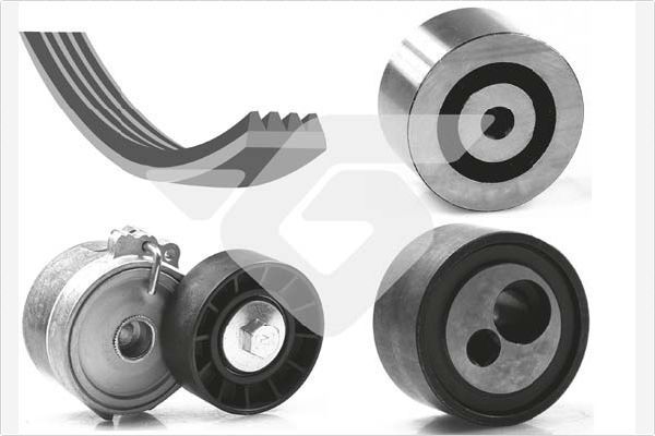 V formos rumbuotas diržas, komplektas HUTCHINSON KHV 125