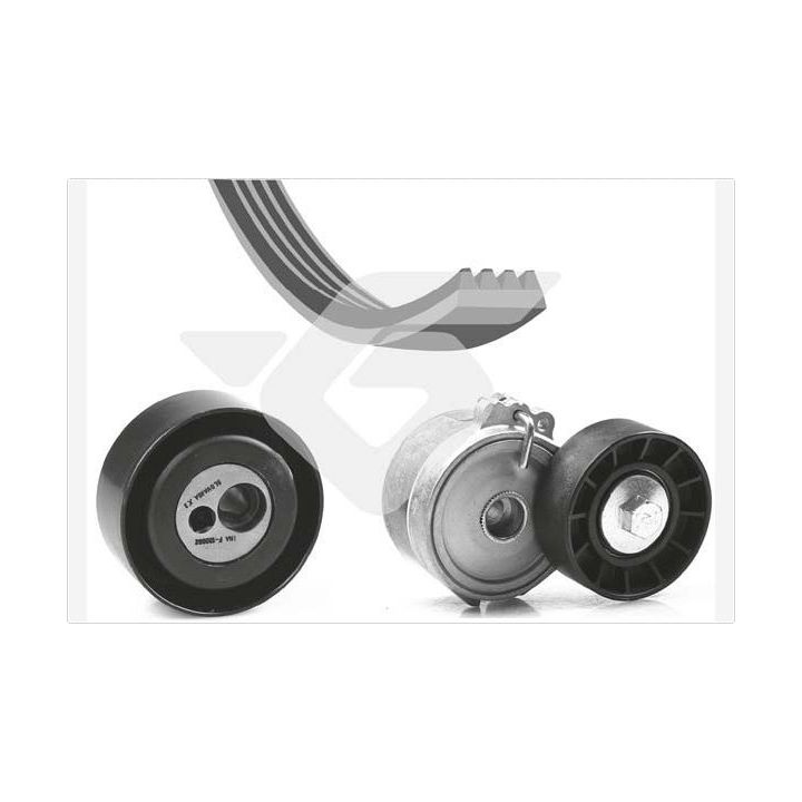 V formos rumbuotas diržas, komplektas HUTCHINSON KHV 126