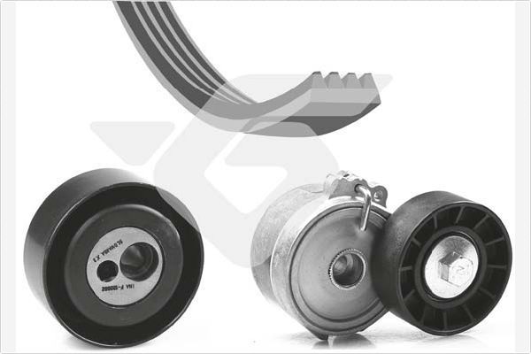 V formos rumbuotas diržas, komplektas HUTCHINSON KHV 126