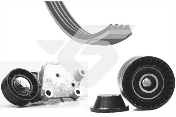 V formos rumbuotas diržas, komplektas HUTCHINSON KHV 132