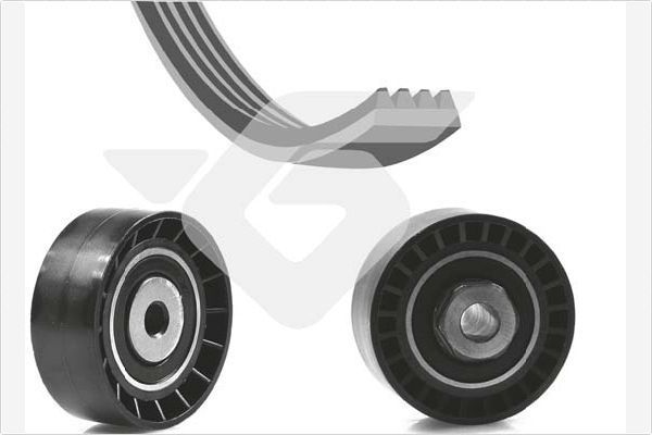 V formos rumbuotas diržas, komplektas HUTCHINSON KHV 151