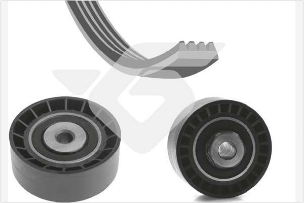 V formos rumbuotas diržas, komplektas HUTCHINSON KHV 154