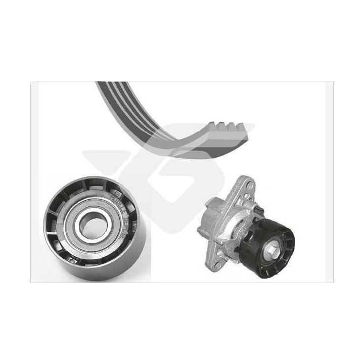 V formos rumbuotas diržas, komplektas HUTCHINSON KHV 158