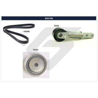 V formos rumbuotas diržas, komplektas HUTCHINSON KHV 166