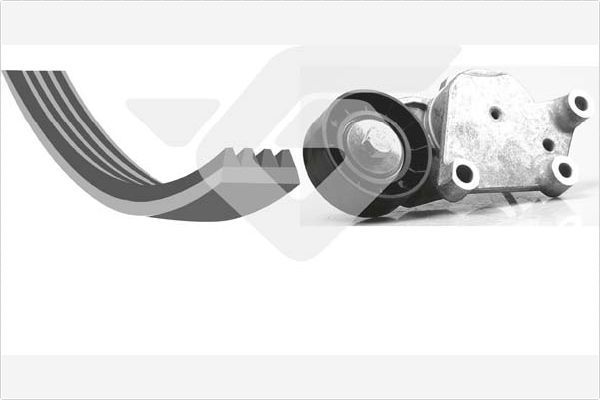 V formos rumbuotas diržas, komplektas HUTCHINSON KHV 167