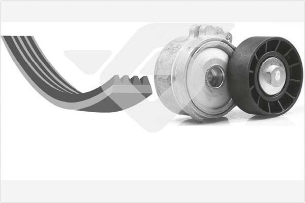 V formos rumbuotas diržas, komplektas HUTCHINSON KHV 173