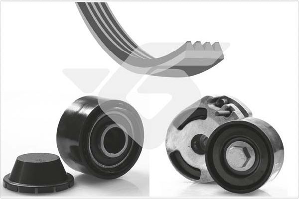 V formos rumbuotas diržas, komplektas HUTCHINSON KHV 193