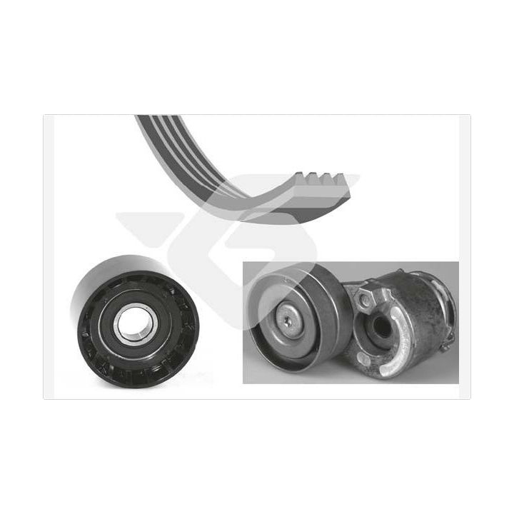 V formos rumbuotas diržas, komplektas HUTCHINSON KHV 196