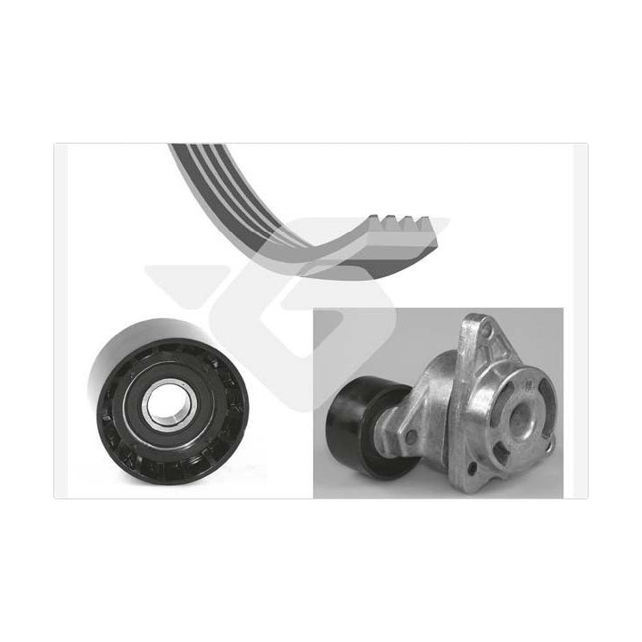 V formos rumbuotas diržas, komplektas HUTCHINSON KHV 202