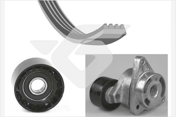 V formos rumbuotas diržas, komplektas HUTCHINSON KHV 202