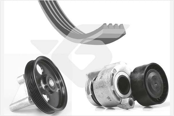 V formos rumbuotas diržas, komplektas HUTCHINSON KHV 209