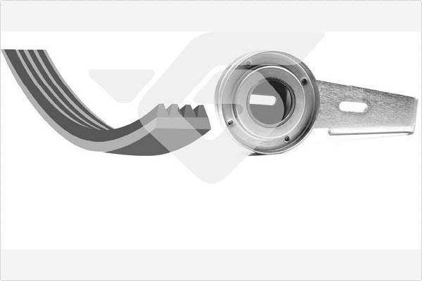 V formos rumbuotas diržas, komplektas HUTCHINSON KHV 21