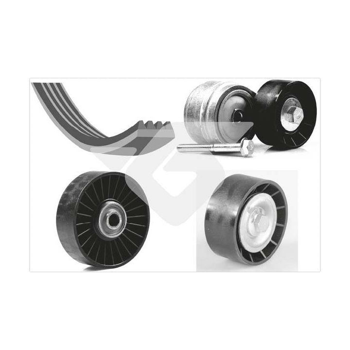 V formos rumbuotas diržas, komplektas HUTCHINSON KHV 217