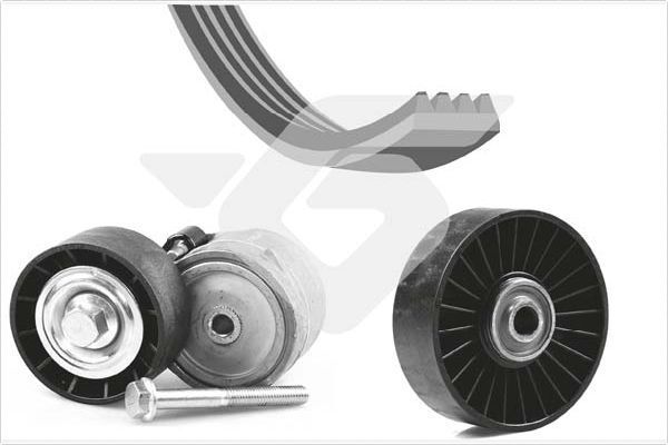 V formos rumbuotas diržas, komplektas HUTCHINSON KHV 218