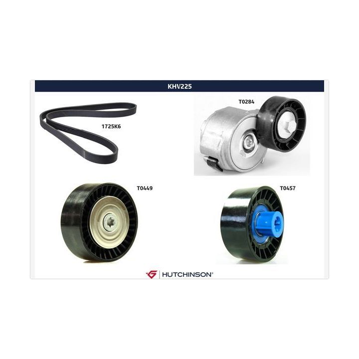 V formos rumbuotas diržas, komplektas HUTCHINSON KHV 225