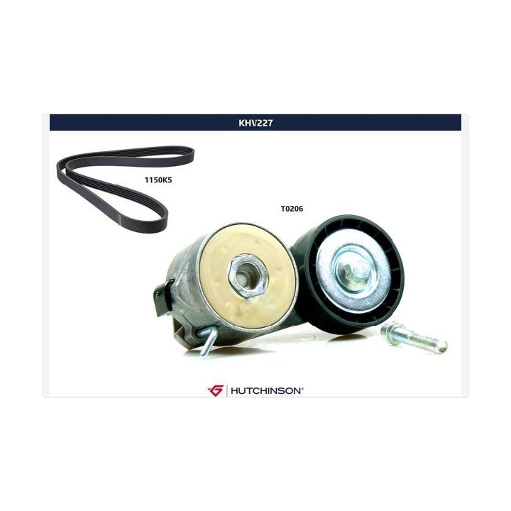 V formos rumbuotas diržas, komplektas HUTCHINSON KHV 227