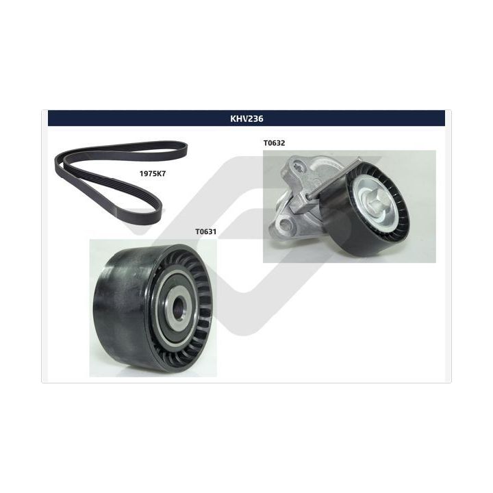 V formos rumbuotas diržas, komplektas HUTCHINSON KHV 236