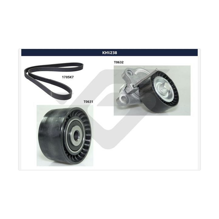 V formos rumbuotas diržas, komplektas HUTCHINSON KHV 238