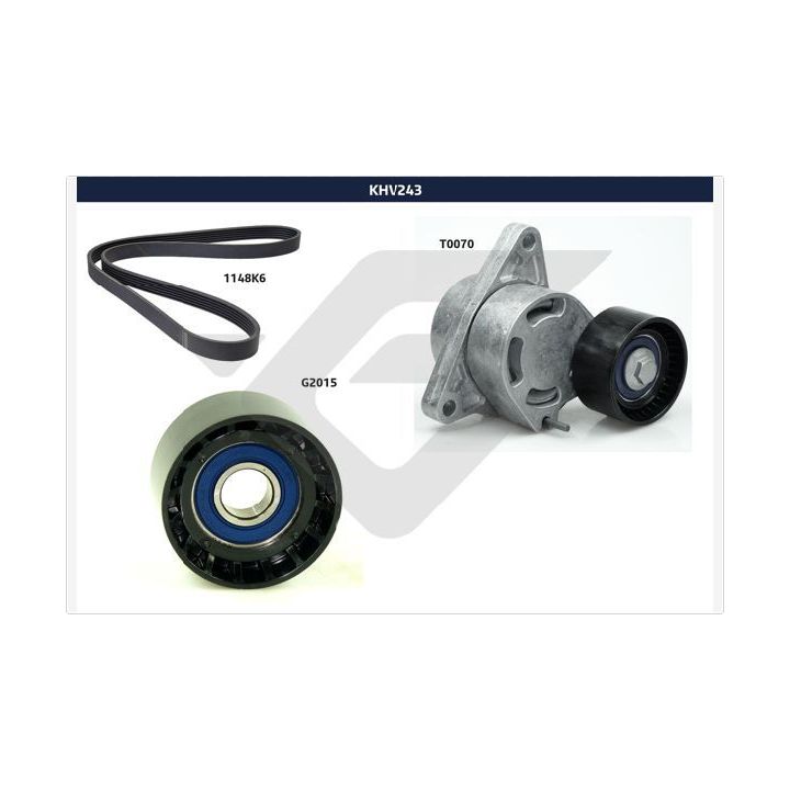 V formos rumbuotas diržas, komplektas HUTCHINSON KHV 243