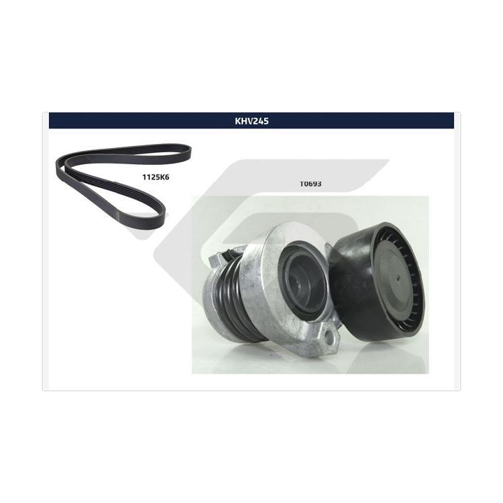 V formos rumbuotas diržas, komplektas HUTCHINSON KHV 245