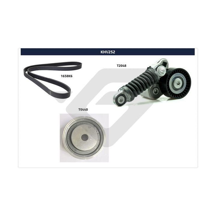 V formos rumbuotas diržas, komplektas HUTCHINSON KHV 252