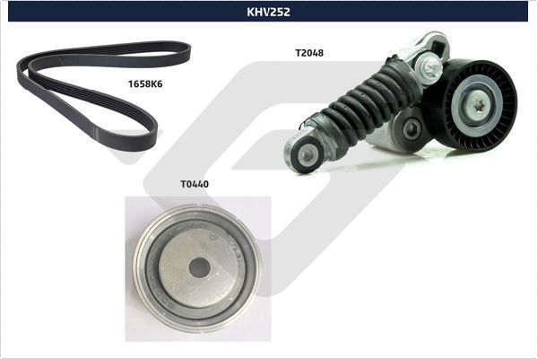 V formos rumbuotas diržas, komplektas HUTCHINSON KHV 252