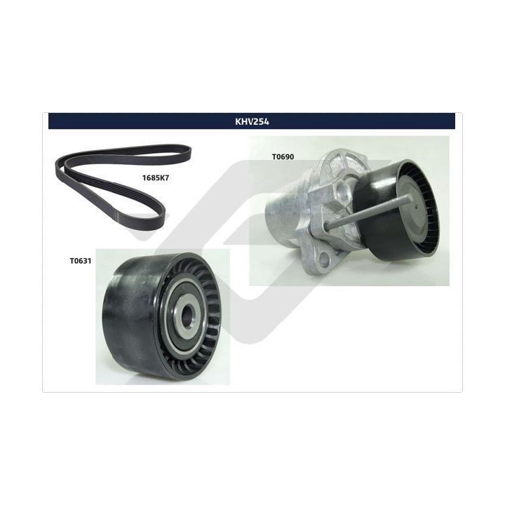 V formos rumbuotas diržas, komplektas HUTCHINSON KHV 254