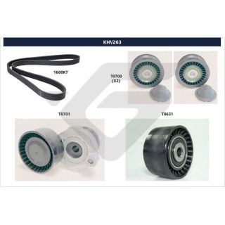 V formos rumbuotas diržas, komplektas HUTCHINSON KHV 263