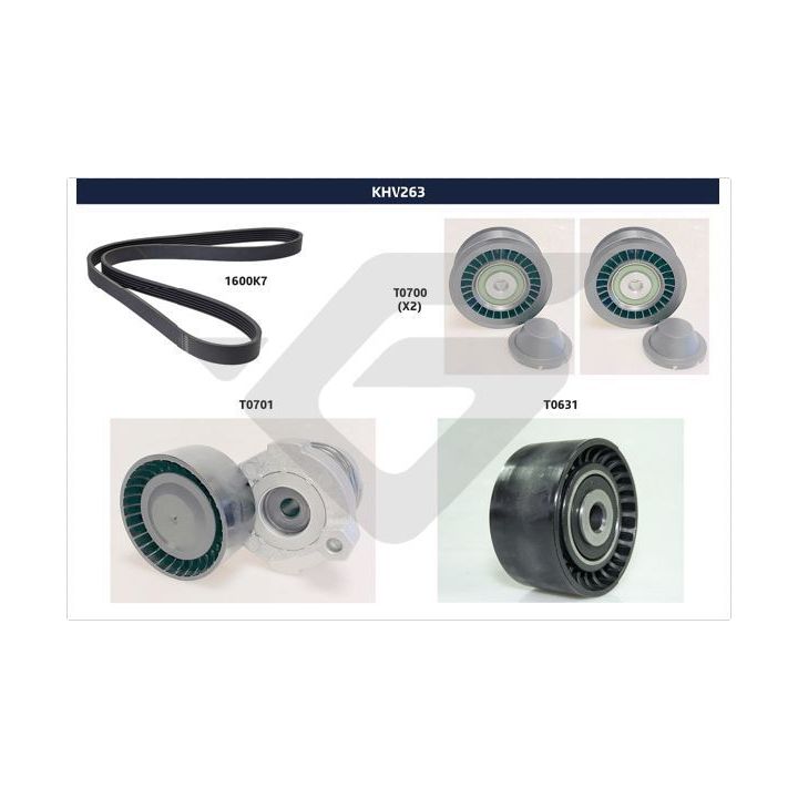 V formos rumbuotas diržas, komplektas HUTCHINSON KHV 263