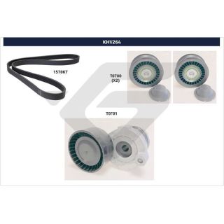 V formos rumbuotas diržas, komplektas HUTCHINSON KHV 264