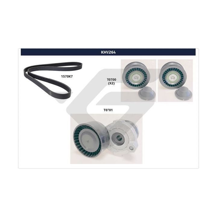 V formos rumbuotas diržas, komplektas HUTCHINSON KHV 264