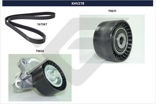 V formos rumbuotas diržas, komplektas HUTCHINSON KHV 278