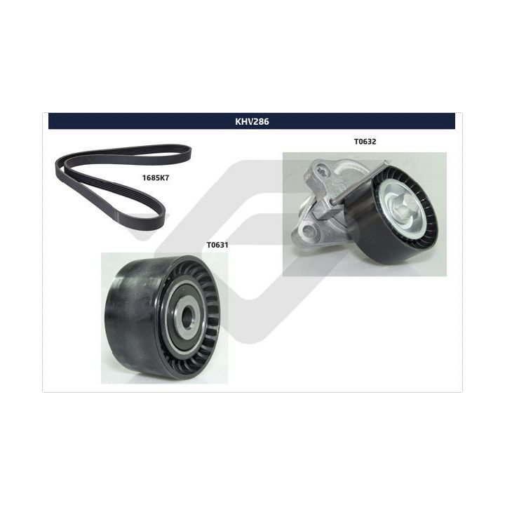 V formos rumbuotas diržas, komplektas HUTCHINSON KHV 286