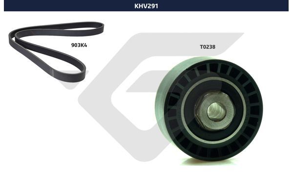 V formos rumbuotas diržas, komplektas HUTCHINSON KHV 291
