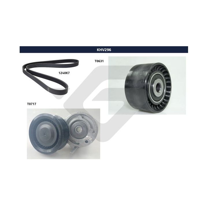 V formos rumbuotas diržas, komplektas HUTCHINSON KHV 296