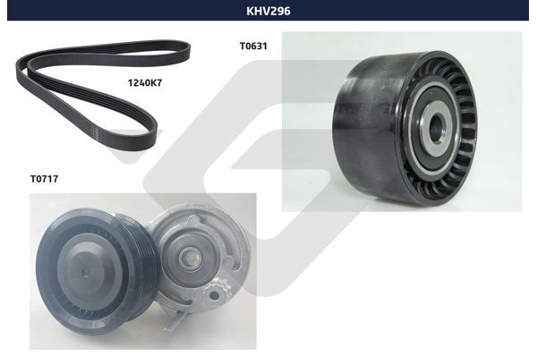 V formos rumbuotas diržas, komplektas HUTCHINSON KHV 296