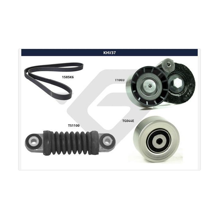 V formos rumbuotas diržas, komplektas HUTCHINSON KHV 37