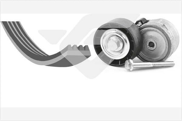 V formos rumbuotas diržas, komplektas HUTCHINSON KHV 54